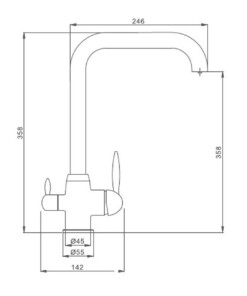 Kitchen faucet ELEGANTE 3 in 1 MATTED_1