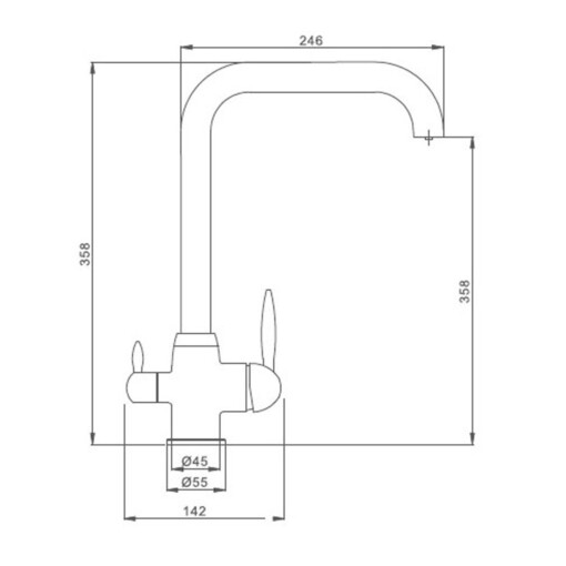 Kitchen faucet ELEGANTE 3 in 1 MATTED_1