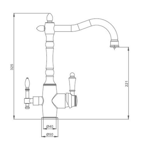 Kitchen faucet VINTAGE 3 in 1 GLAZED_1