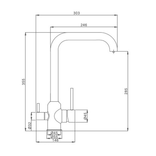 Kitchen faucet ELEGANTE 3 in 1 MATTED_1