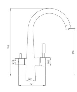 Kitchen faucet ELITE 3 in 1 GLAZED_1