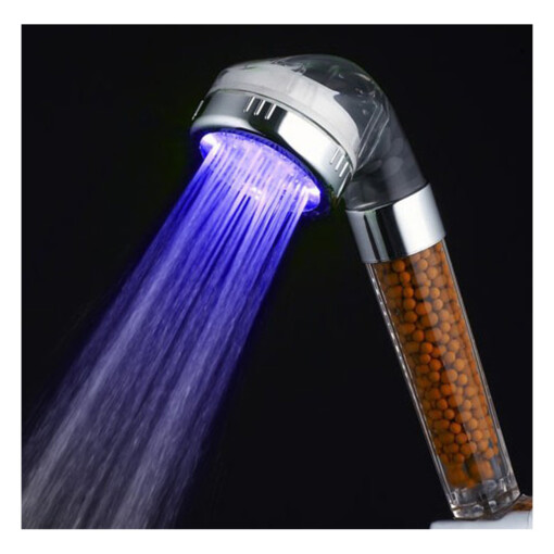 Purple led shower head